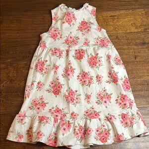 Janie and Jack Pink/White Sleeveless Floral Halter Ponte Dress, size 10